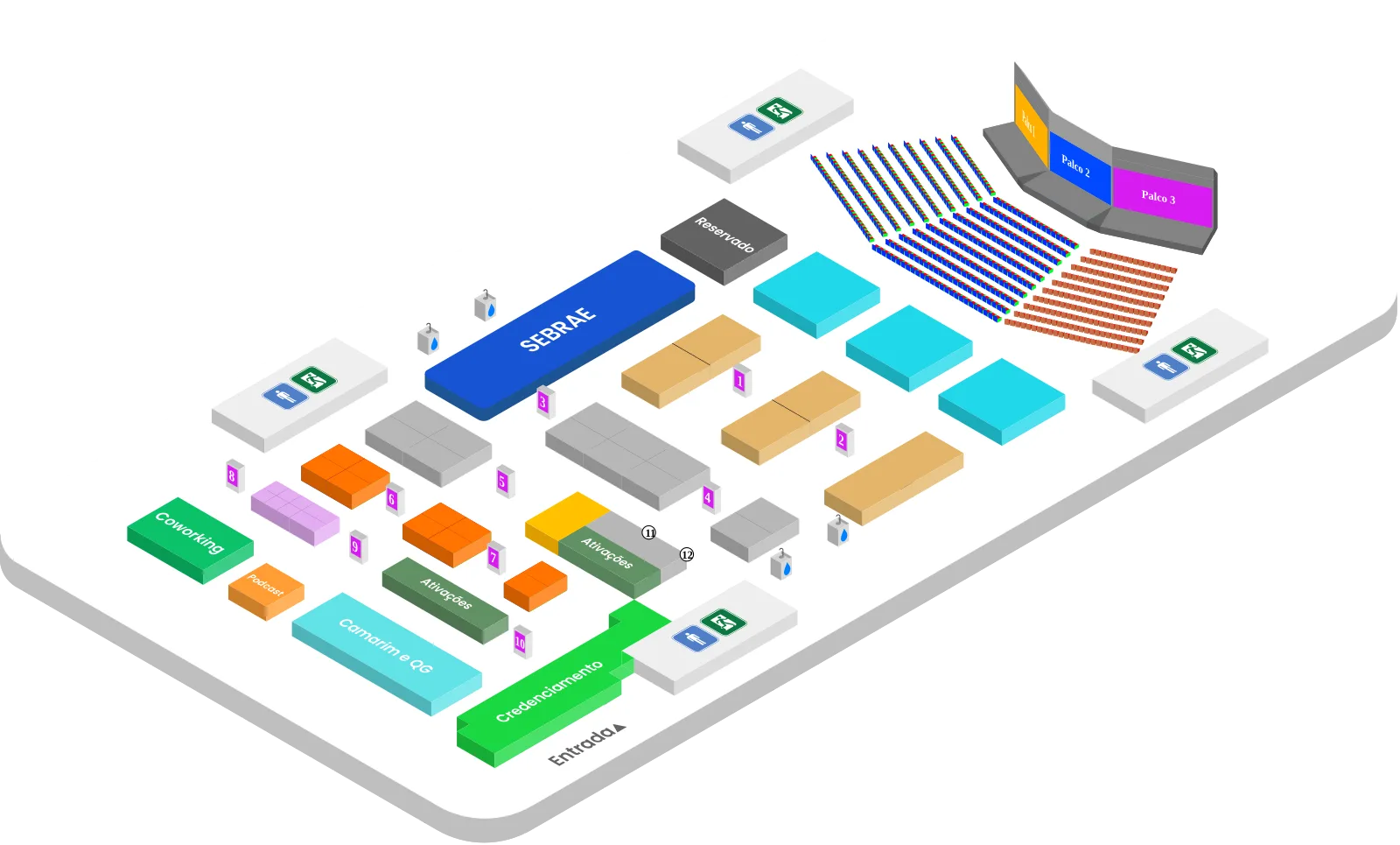 Mapa do evento — planta da Expoinovação 2026