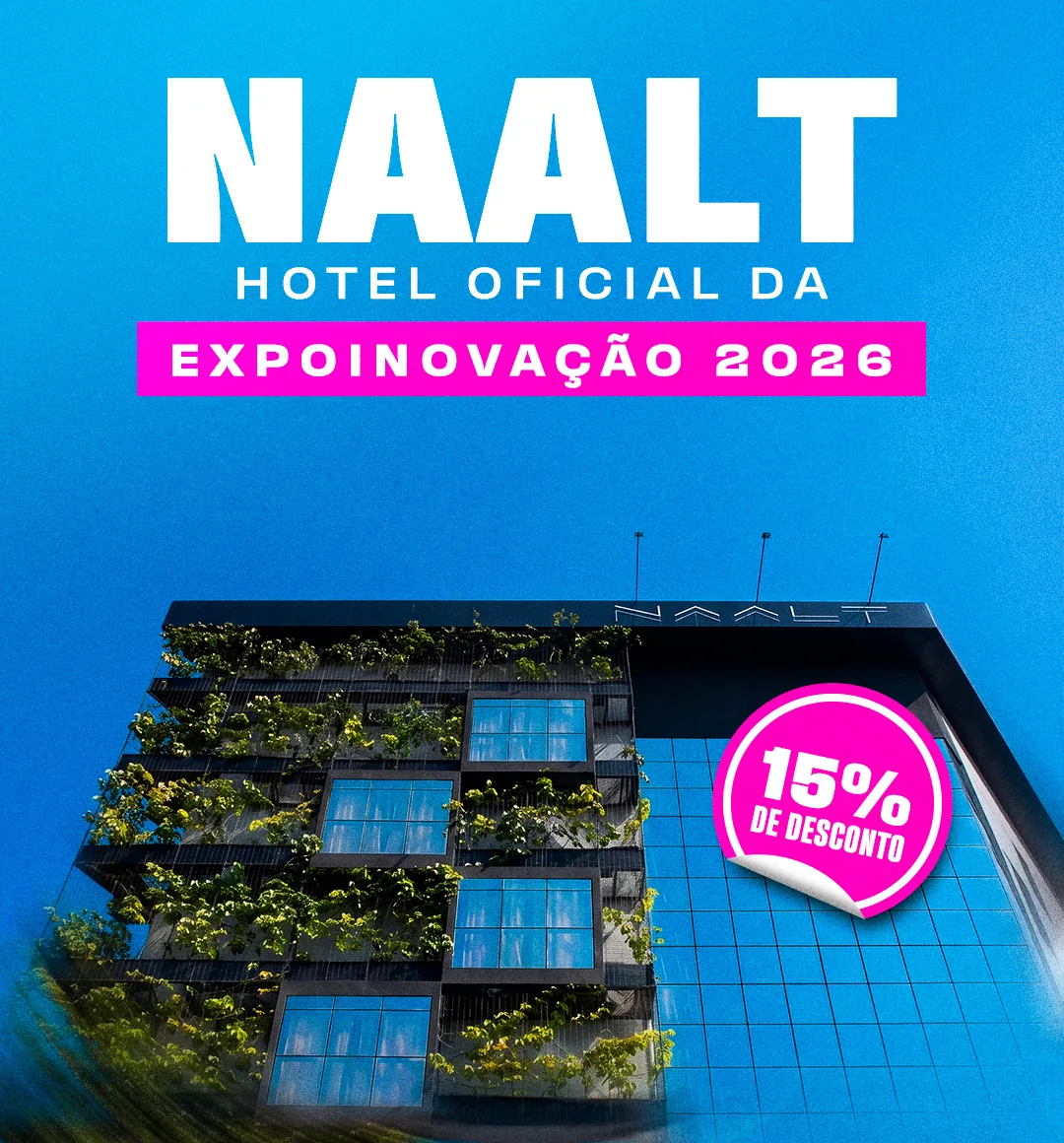 Naalt — hotel oficial da Expoinovação 2026, com 15% de desconto para participantes